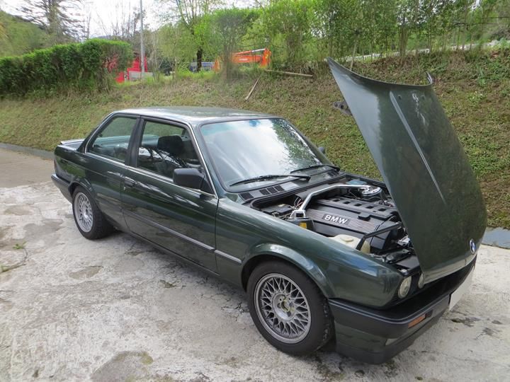 BMW e30 swap motor m52 Malachitgrün Metallic