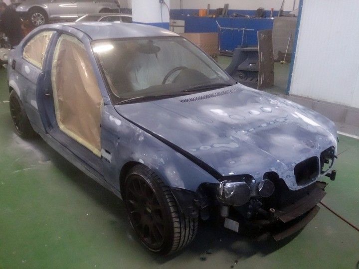 Chapa y pintura bmw e46 compact swap m54